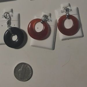 Orange Red  Agate Sterling Silver Pendant